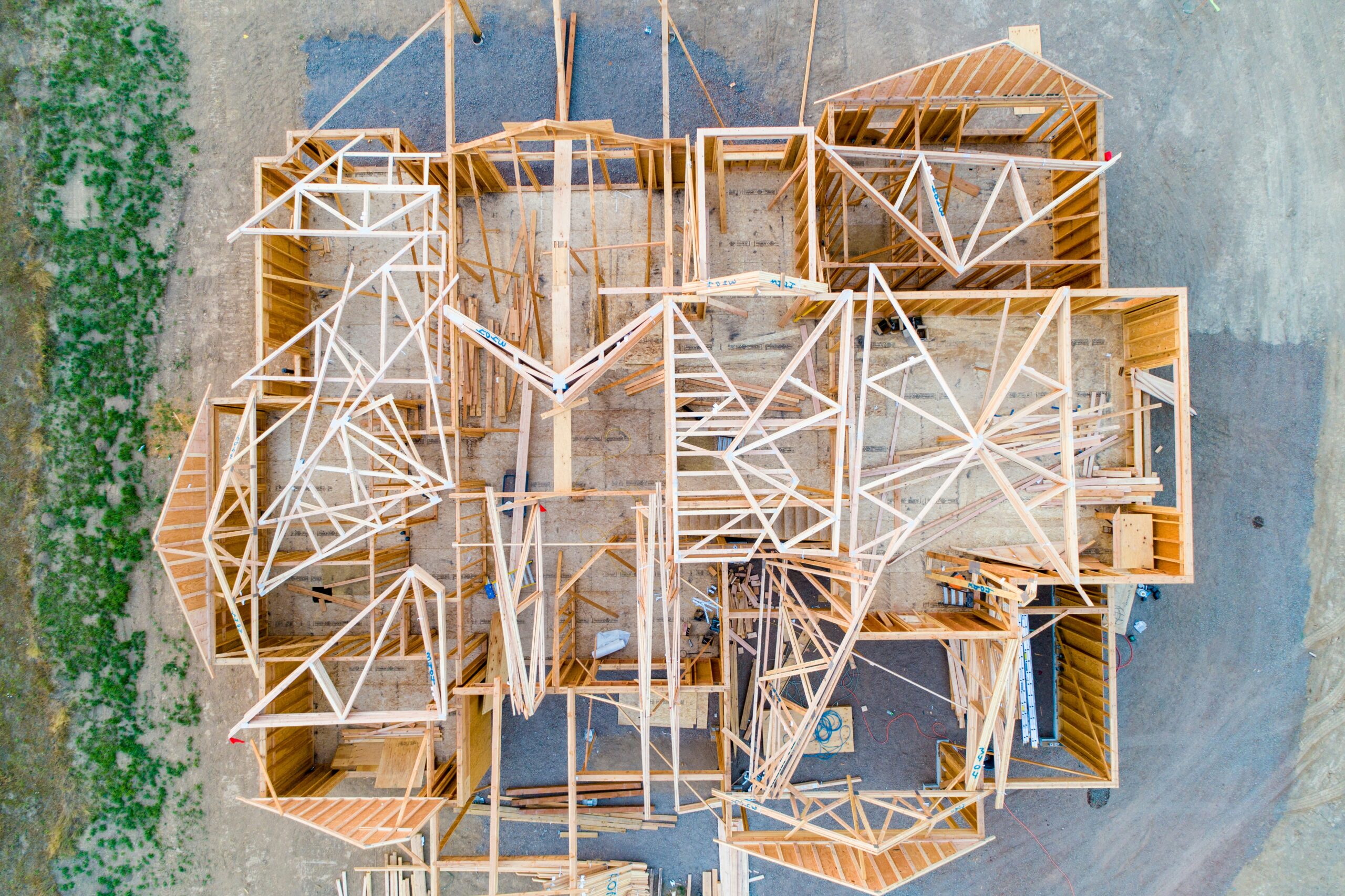 home construction aerial view